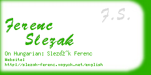 ferenc slezak business card